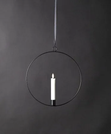 Flamme Ring innendørsdekorasjon 28,5 cm - svart og hvit - Belysning - Innendørsbelysning & Lamper - Dekorasjonsbelysning