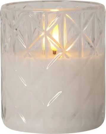 Flamme Romb LED-lys 8,5 cm, transparent