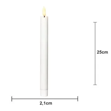 Flamme Rustic LED-antikklys, 2-pakning, 25 cm - hvit - Belysning - Innendørsbelysning & Lamper - Dekorasjonsbelysning