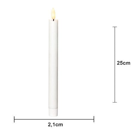 Flamme Rustic LED-antikklys, 2-pakning, 25 cm - hvit - Belysning - Innendørsbelysning & Lamper - Dekorasjonsbelysning
