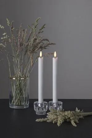 Flamme Rustic LED-antikklys, 2-pakning, 25 cm - hvit - Belysning - Innendørsbelysning & Lamper - Dekorasjonsbelysning