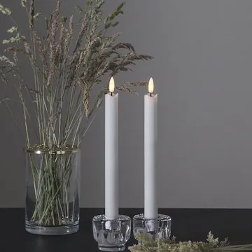 Flamme Rustic LED-antikklys, 2-pakning, 25 cm - hvit - Belysning - Innendørsbelysning & Lamper - Dekorasjonsbelysning