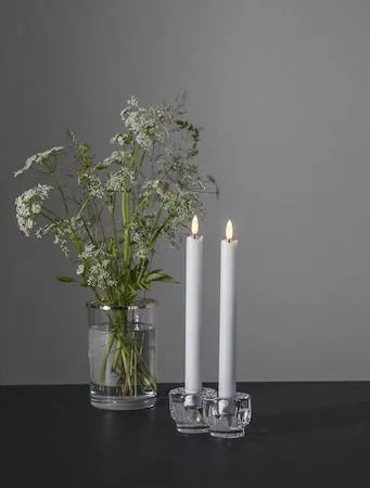 Flamme Rustic LED-antikklys, 2-pakning, 25 cm - hvit - Belysning - Innendørsbelysning & Lamper - Dekorasjonsbelysning