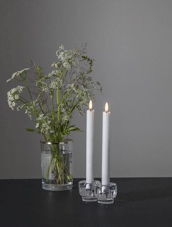 Flamme Rustic LED-antikklys, 2-pakning, 25 cm - hvit - Belysning - Innendørsbelysning & Lamper - Dekorasjonsbelysning