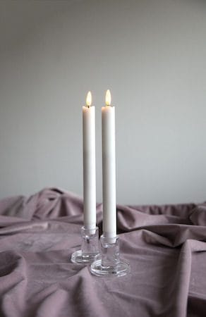 Flamme Rustic LED-antikklys, 2-pakning, 25 cm - hvit - Belysning - Innendørsbelysning & Lamper - Dekorasjonsbelysning