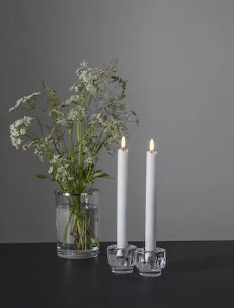 Flamme Rustic LED-antikklys, 2-pakning, 25 cm - hvit - Belysning - Innendørsbelysning & Lamper - Dekorasjonsbelysning