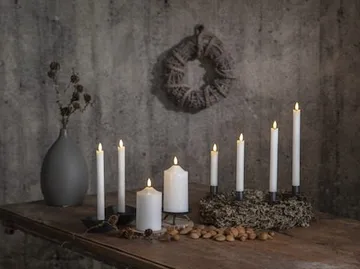 Flamme Rustic LED-antikklys, 2-pakning, 25 cm - hvit - Belysning - Innendørsbelysning & Lamper - Dekorasjonsbelysning