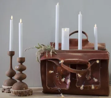 Flamme Rustic LED-antikklys, 2-pakning, 25 cm - hvit - Belysning - Innendørsbelysning & Lamper - Dekorasjonsbelysning