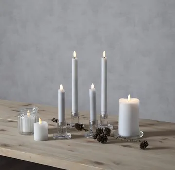 Flamme Rustic LED antikklys 2-pakning 15 cm - hvit - Belysning - Innendørsbelysning & Lamper - Dekorasjonsbelysning