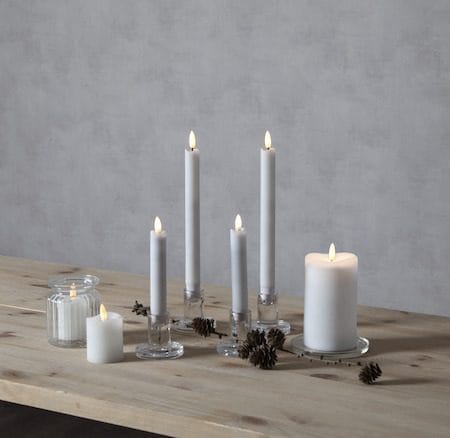 Flamme Rustic LED antikklys 2-pakning 15 cm - hvit - Belysning - Innendørsbelysning & Lamper - Dekorasjonsbelysning