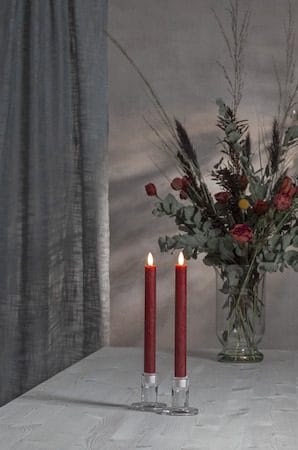 Flamme Rustic LED antikklys 2-pakning 24,5 cm - mørkerød - Belysning - Innendørsbelysning & Lamper - Dekorasjonsbelysning