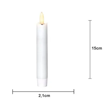 Flamme Rustic LED antikklys 2-pakning 15 cm - hvit - Belysning - Innendørsbelysning & Lamper - Dekorasjonsbelysning