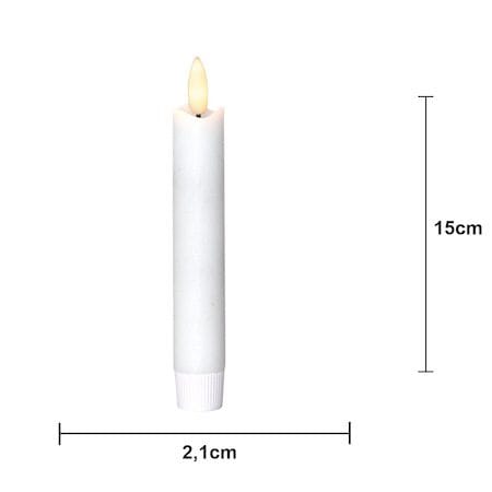 Flamme Rustic LED antikklys 2-pakning 15 cm - hvit - Belysning - Innendørsbelysning & Lamper - Dekorasjonsbelysning