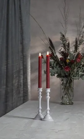 Flamme Rustic LED antikklys 2-pakning 24,5 cm - mørkerød - Belysning - Innendørsbelysning & Lamper - Dekorasjonsbelysning