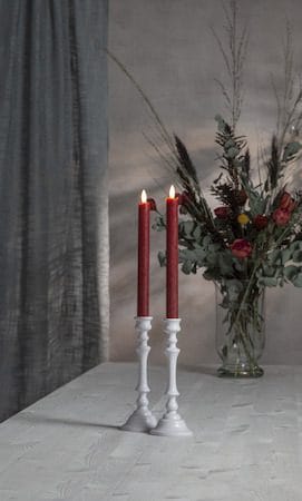 Flamme Rustic LED antikklys 2-pakning 24,5 cm - mørkerød - Belysning - Innendørsbelysning & Lamper - Dekorasjonsbelysning
