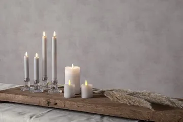 Flamme Rustic LED antikklys 2-pakning 15 cm - hvit - Belysning - Innendørsbelysning & Lamper - Dekorasjonsbelysning