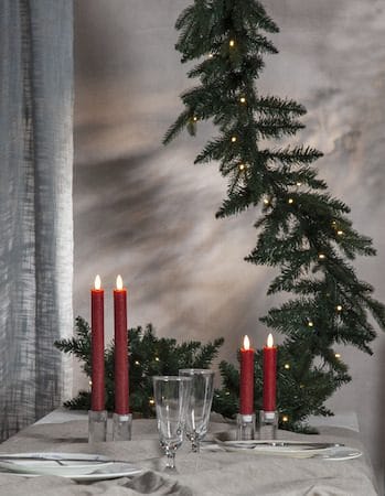 Flamme Rustic LED antikklys 2-pakning 15 cm - mørkerød - Belysning - Innendørsbelysning & Lamper - Dekorasjonsbelysning