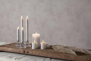 Flamme Rustic LED antikklys 2-pakning 15 cm - hvit - Belysning - Innendørsbelysning & Lamper - Dekorasjonsbelysning
