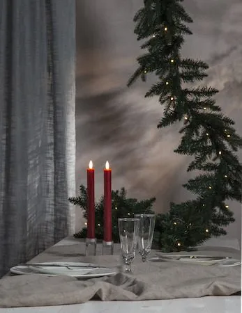 Flamme Rustic LED antikklys 2-pakning 24,5 cm - mørkerød - Belysning - Innendørsbelysning & Lamper - Dekorasjonsbelysning