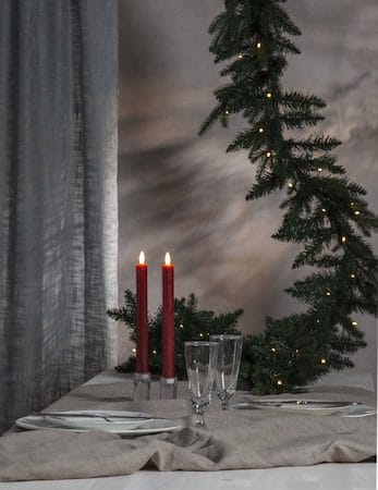 Flamme Rustic LED antikklys 2-pakning 24,5 cm - mørkerød - Belysning - Innendørsbelysning & Lamper - Dekorasjonsbelysning