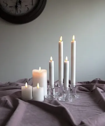 Flamme Rustic LED antikklys 2-pakning 15 cm - hvit - Belysning - Innendørsbelysning & Lamper - Dekorasjonsbelysning