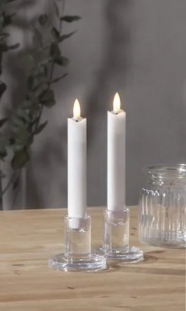 Flamme Rustic LED antikklys 2-pakning 15 cm - hvit - Belysning - Innendørsbelysning & Lamper - Dekorasjonsbelysning