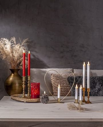 Flamme Rustic LED antikklys 2-pakning 24,5 cm - mørkerød - Belysning - Innendørsbelysning & Lamper - Dekorasjonsbelysning