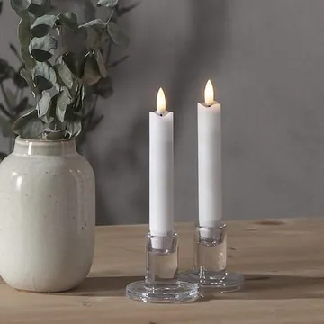 Flamme Rustic LED antikklys 2-pakning 15 cm - hvit - Belysning - Innendørsbelysning & Lamper - Dekorasjonsbelysning