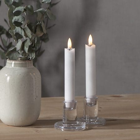 Flamme Rustic LED antikklys 2-pakning 15 cm - hvit - Belysning - Innendørsbelysning & Lamper - Dekorasjonsbelysning