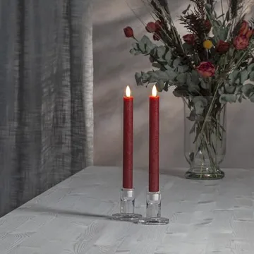 Flamme Rustic LED antikklys 2-pakning 24,5 cm - mørkerød - Belysning - Innendørsbelysning & Lamper - Dekorasjonsbelysning
