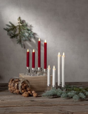 Flamme Rustic LED antikklys 2-pakning 15 cm - mørkerød - Belysning - Innendørsbelysning & Lamper - Dekorasjonsbelysning