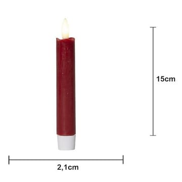Flamme Rustic LED antikklys 2-pakning 15 cm - mørkerød - Belysning - Innendørsbelysning & Lamper - Dekorasjonsbelysning