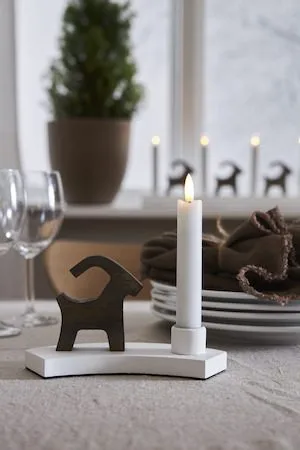 Flamme Rustic LED antikklys 2-pakning 15 cm - hvit - Belysning - Innendørsbelysning & Lamper - Dekorasjonsbelysning