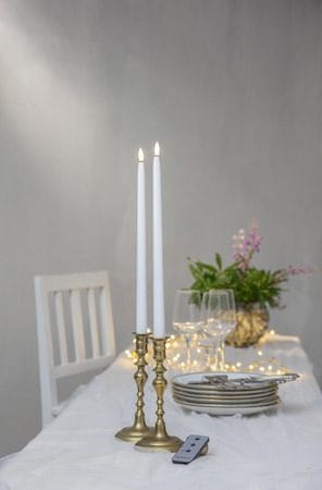 Flamme Slim LED antikklys 2-pakning 38 cm - hvit - Belysning - Innendørsbelysning & Lamper - Dekorasjonsbelysning