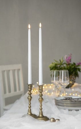 Flamme Slim LED antikklys 2-pakning 38 cm - hvit - Belysning - Innendørsbelysning & Lamper - Dekorasjonsbelysning