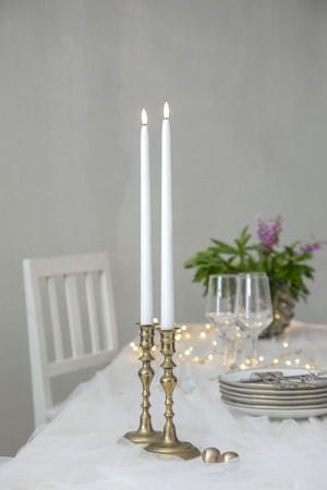 Flamme Slim LED antikklys 2-pakning 38 cm - hvit - Belysning - Innendørsbelysning & Lamper - Dekorasjonsbelysning
