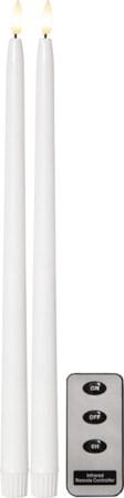 Flamme Slim LED antikklys 2-pakning 38 cm - hvit - Belysning - Innendørsbelysning & Lamper - Dekorasjonsbelysning