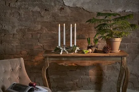 Flamme Slim LED-antikklys 4-pakning - hvit - Belysning - Innendørsbelysning & Lamper - Dekorasjonsbelysning