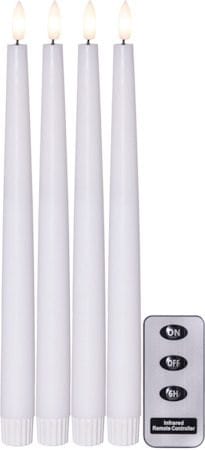 Flamme Slim LED-antikklys 4-pakning - hvit - Belysning - Innendørsbelysning & Lamper - Dekorasjonsbelysning