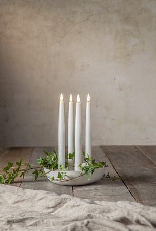 Flamme Slim LED-antikklys 4-pakning - hvit - Belysning - Innendørsbelysning & Lamper - Dekorasjonsbelysning