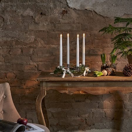 Flamme Slim LED-antikklys 4-pakning - hvit - Belysning - Innendørsbelysning & Lamper - Dekorasjonsbelysning