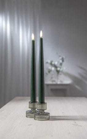 Flamme Slim LED-kronelys 2-pakning 28,5 cm - mørkegrønn - Belysning - Innendørsbelysning & Lamper - Dekorasjonsbelysning