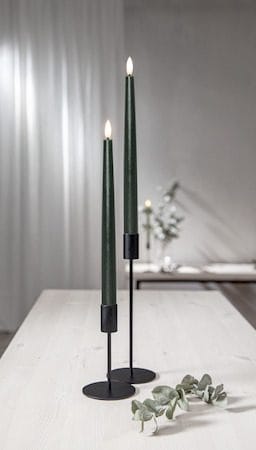 Flamme Slim LED-kronelys 2-pakning 28,5 cm - mørkegrønn - Belysning - Innendørsbelysning & Lamper - Dekorasjonsbelysning