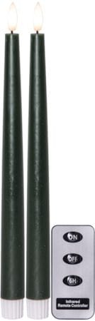 Flamme Slim LED-kronelys 2-pakning 28,5 cm - mørkegrønn - Belysning - Innendørsbelysning & Lamper - Dekorasjonsbelysning