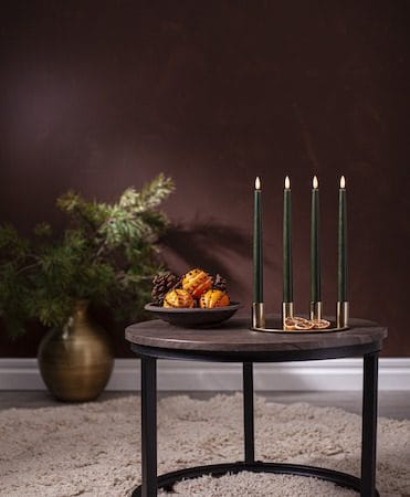 Flamme Slim LED-kronelys 2-pakning 28,5 cm - mørkegrønn - Belysning - Innendørsbelysning & Lamper - Dekorasjonsbelysning