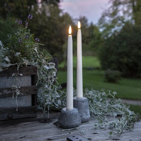 Flamme Slim Outdoor LED antikklys 2-pakning - hvit - Belysning - Innendørsbelysning & Lamper - Dekorasjonsbelysning