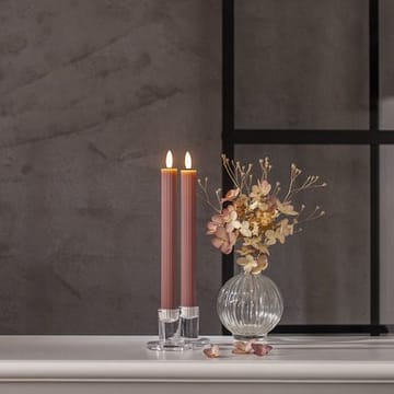 Flamme Stripe LED-kronelys 2-pakning 25 cm - rosa - Belysning - Innendørsbelysning & Lamper - Dekorasjonsbelysning