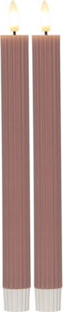 Flamme Stripe LED-kronelys 2-pakning 25 cm - rosa - Belysning - Innendørsbelysning & Lamper - Dekorasjonsbelysning