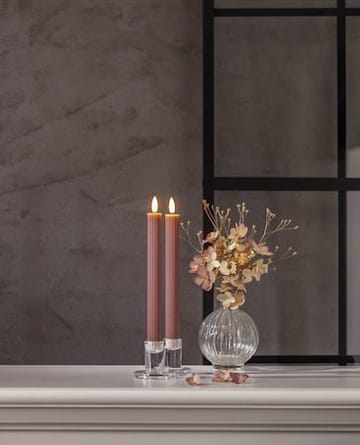 Flamme Stripe LED-kronelys 2-pakning 25 cm - rosa - Belysning - Innendørsbelysning & Lamper - Dekorasjonsbelysning