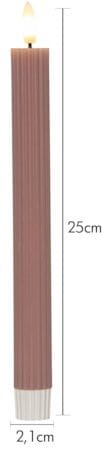 Flamme Stripe LED-kronelys 2-pakning 25 cm - rosa - Belysning - Innendørsbelysning & Lamper - Dekorasjonsbelysning